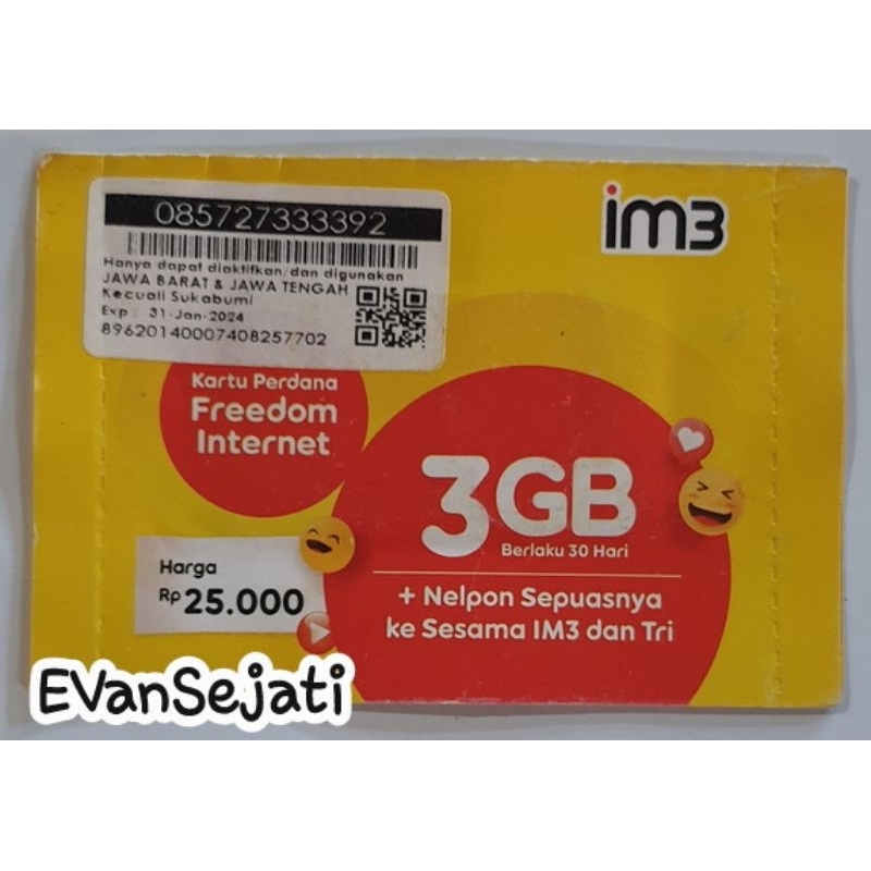 Kartu Perdana IM3 3GB