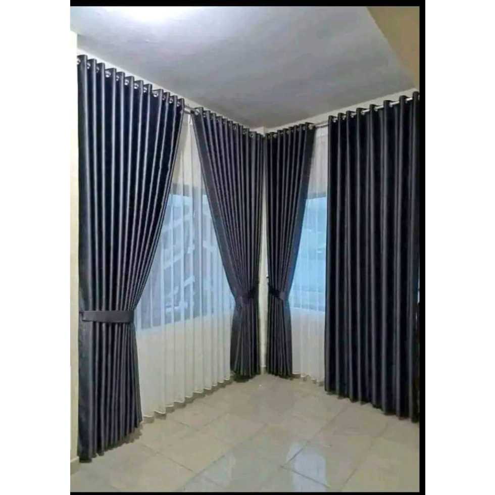 Gorden Blackout Jendela Kamar Minimalis Aestetik  Tebal 12 Gelombang Glossy