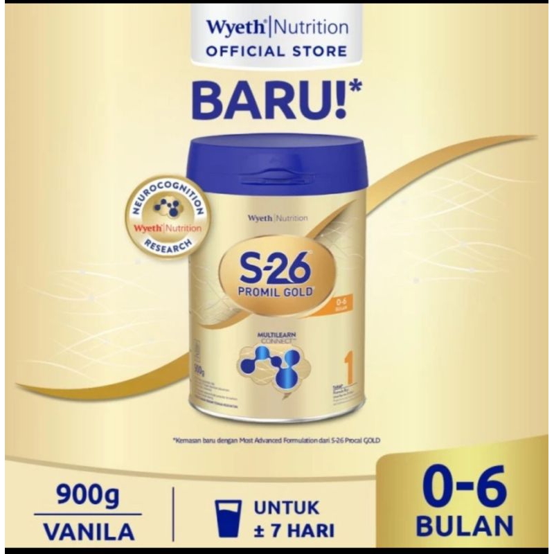 Susu S26 Promil GOLD Tahap 1 Usia 0 - 6 Bulan - 900 gr