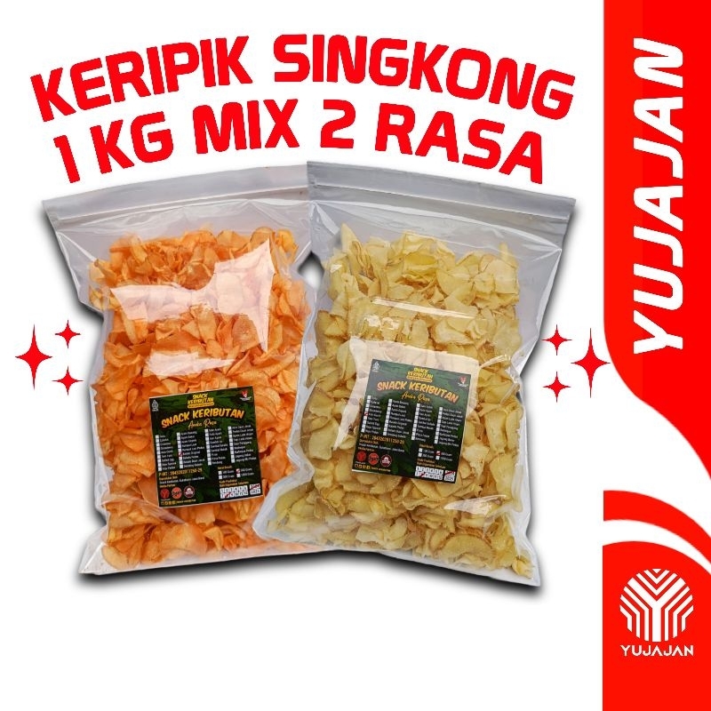 

KERIPIK SINGKONG RENYAH 1 Kg 36 RASA By Yujajan Snacks Keripik Singkong Kriwil Pedas Gurih