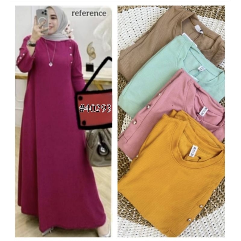 Gamis Knit Aster Terbaru Import L30 | Full Knit Import Premium