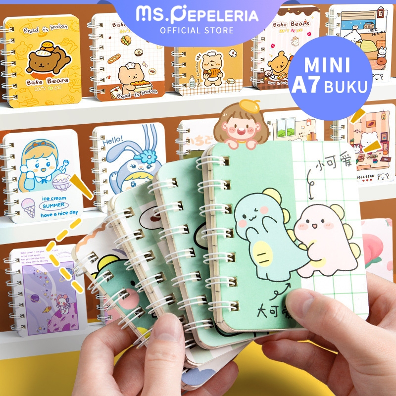 

Buku Memo Kecil A7 Spiral isi 80 Lembar Note Book Ring Motif Notebook Mini Motif-Ms.Pepeleria