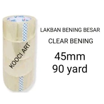 

Lakban besar clear bening solatip lebar high quality 45mm 90 yard