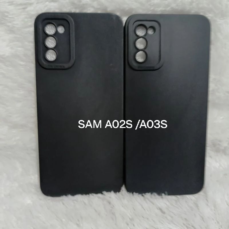 SLICON/CASE FULL BLACK SAMSUNG A02S/A03S TPU CANDY CASE PRO PELINDUNG CAMERA HITAM POLOS