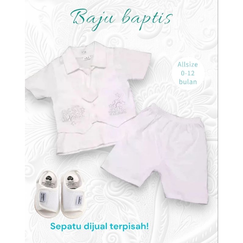 Baju Baptis / Kondangan Anak Bayi Laki Laki Jas Tuxedo Putih