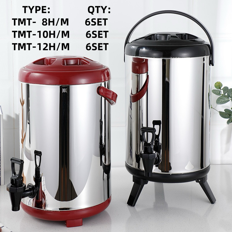 TERMOS DISPENSER AIR PANAS DINGIN 12 LITER / WATER JUG STAINLESS MILK TEA BUCKET / DRINK JAR 8 LITER