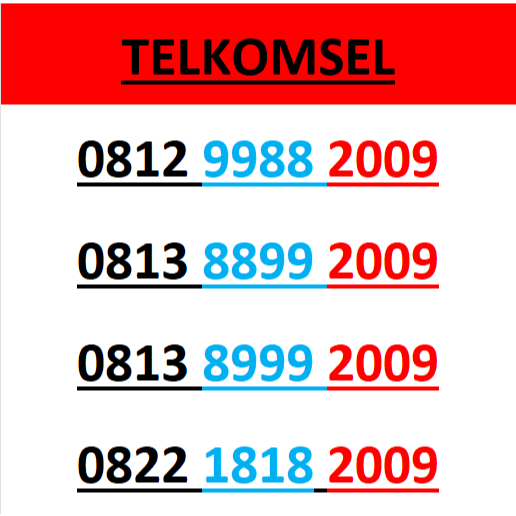 nomor cantik simpati seri tahun 2009  rapi lengkap w2000