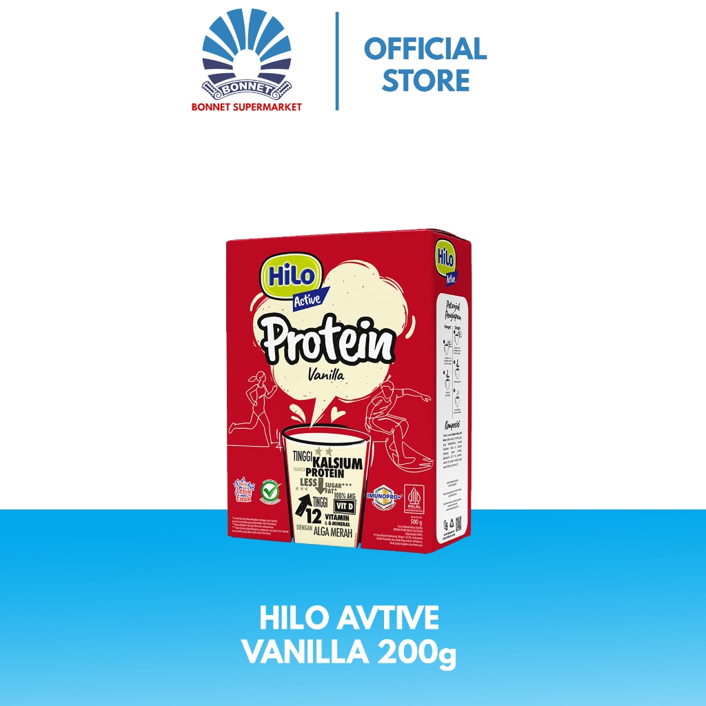 

HiLo Active Vanilla 200g - Susu Tinggi Kalsium Lebih Rendah Lemak