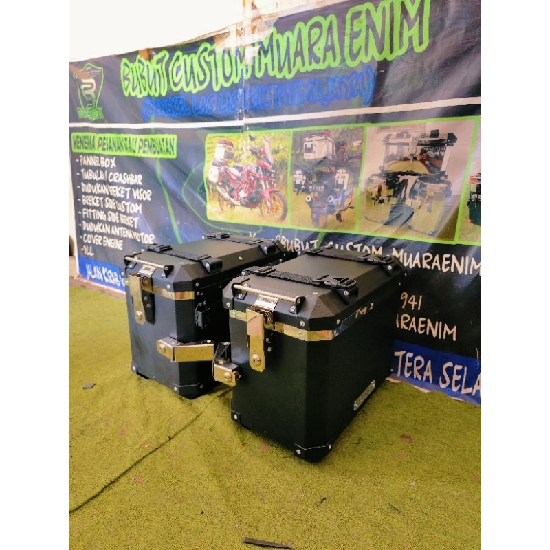 Side box pannier 30L ALUMINIUM+galvanis,pannier bubut custom,  box pannier, box motor, Box stainless