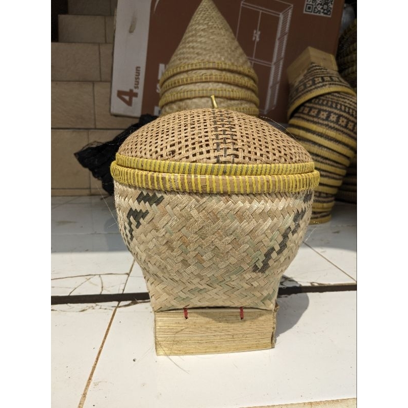bakul bambu + tutup murah / bakul nasi