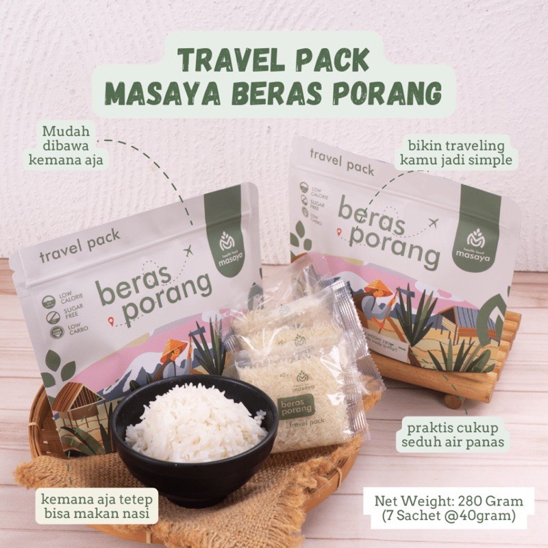 

Travel Pack Masaya Beras Porang - beras porang shirataki konjac diet health food