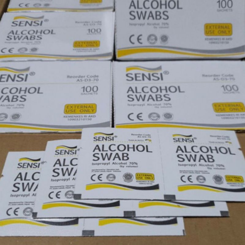 Alcohol Swab Sensi / Tissu Alcohol / Alcohol Swab isi 100 pcs