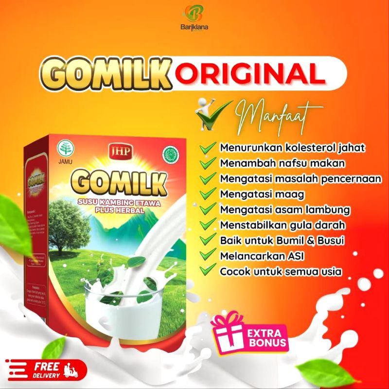 

GO MILK GOMILK Susu Kambing Etawa Terbaik dengan Nutrisi Esensial untuk Kesehatan Ibu dan Bayi Terdaftar BPOM