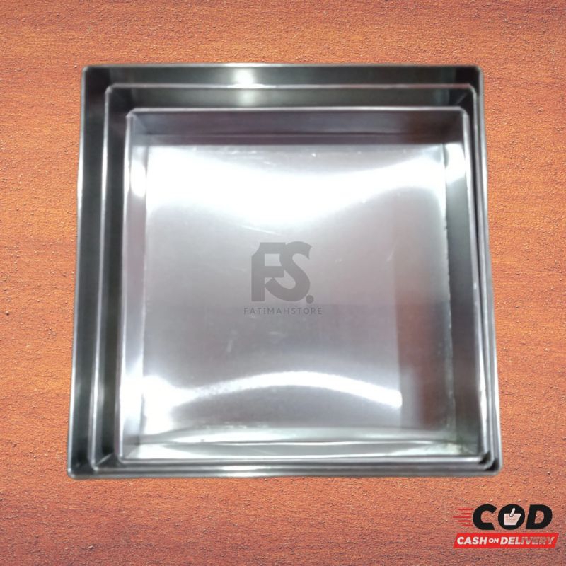 1 Set loyang kotak ukuran 12x12 14x14 16x16 cm tinggi 4 cm