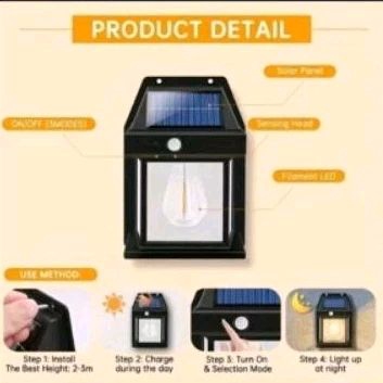 LAMPU DINDING SOLAR PANEL / LAMPU DINDING TENAGA SURYA / LED EMERGENCY