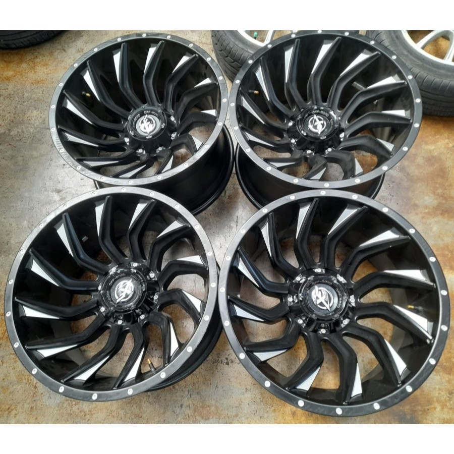 Velg Mobil Racing Model offroad R20 Lebar 12 inch 6X139 ET-44 pnp Strada,Triton dll