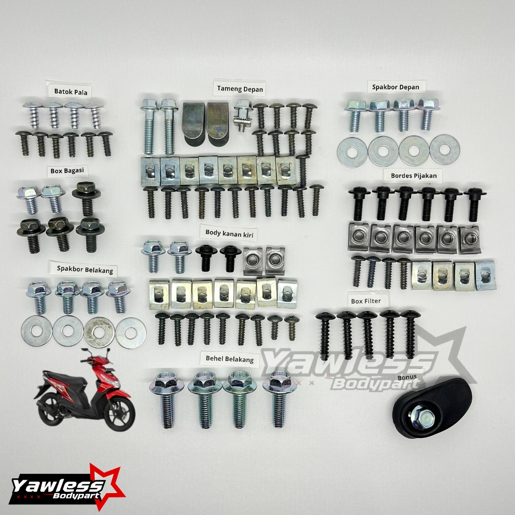 Baut Body Beat Karbu Full Set / Baut body halus beat karbu