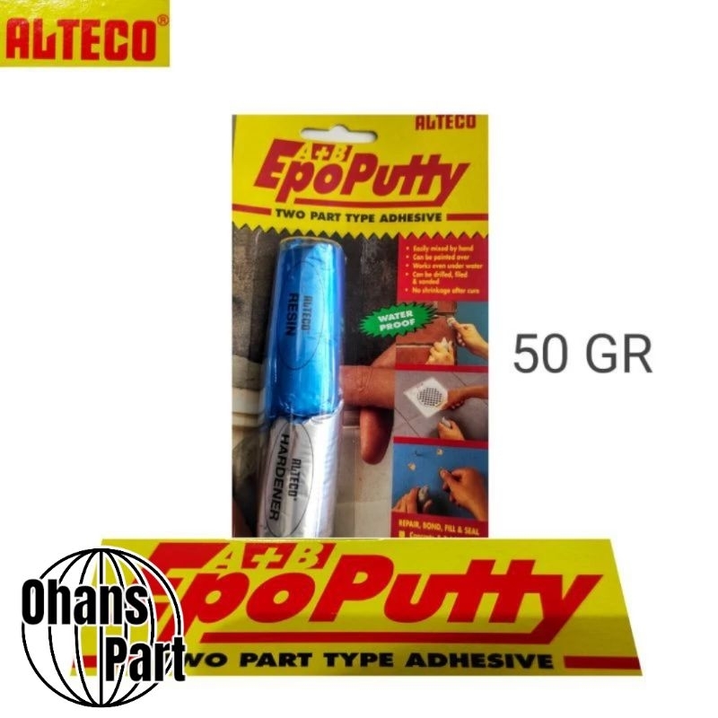 LEM PORTING LEM ALTECO EPOPUTTY 50 GR KUAT BUAT NAMBAL MESIN DLL