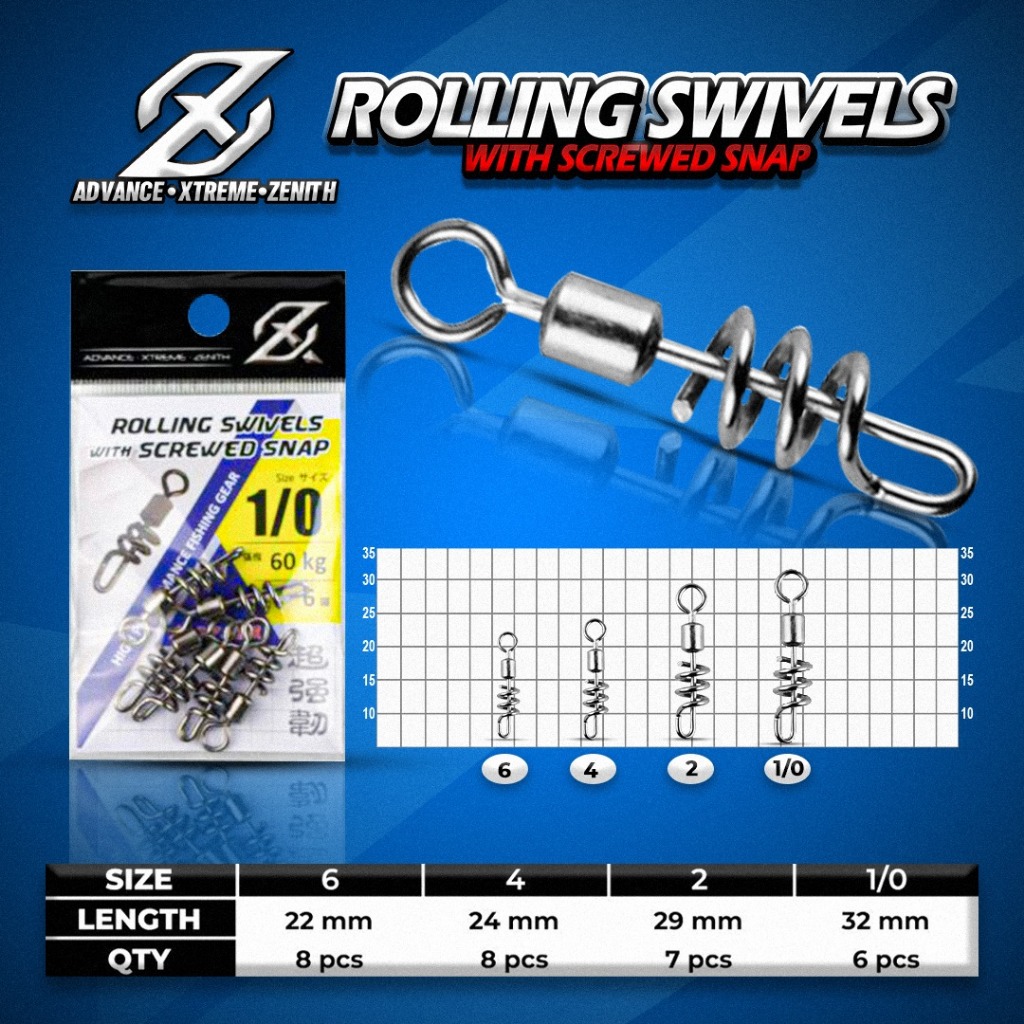 Kili-Kili Axz Snap Rolling Swivel Pancing Berkualitas Tinggi