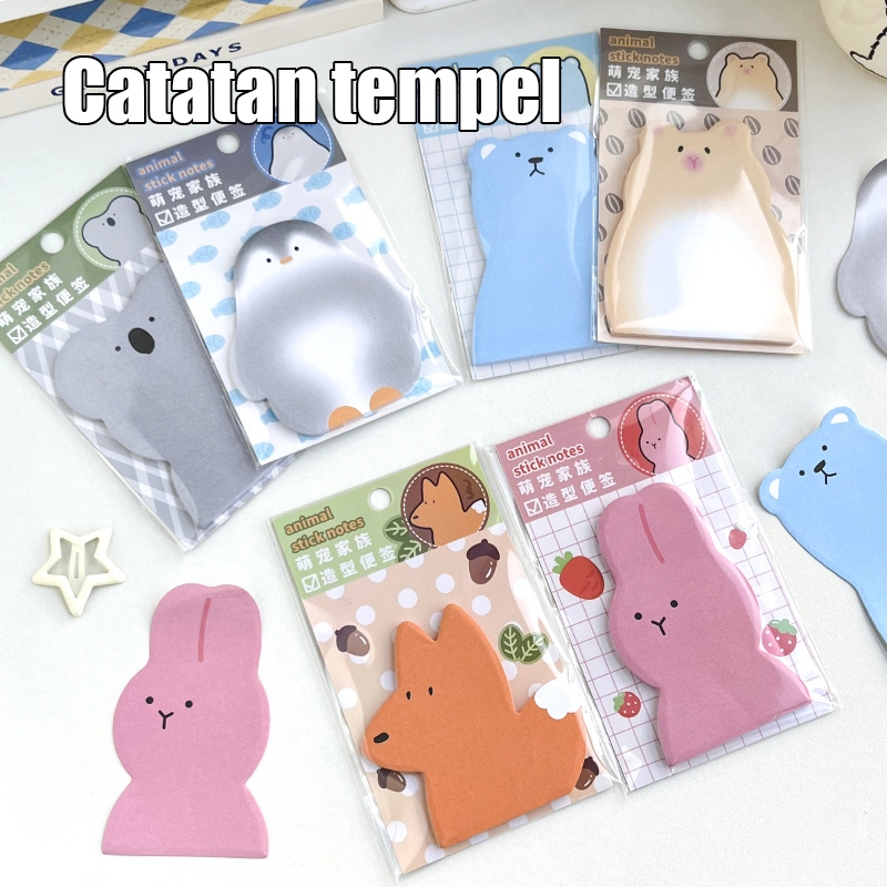 

Sticky Notes Seri binatang Motif Hewan Tempelan Kertas Catatan Memo Note Karaker Animal Mini Buku