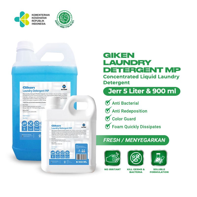 

Giken Laundry Detergent MP / Pembersih Pakaian Kemasan 900ml dan 5 liter