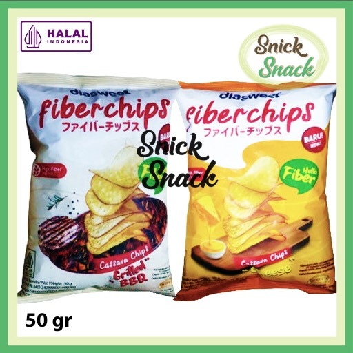 

Diasweet Fiberchips 50 gr Keripik Singkong Tinggi Serat High Fiber Chips Cheese BBQ