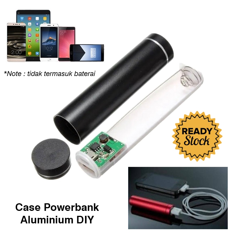 Case Powerbank Aluminium untuk 1 PCS 18650 Portabel Tahan Lama
