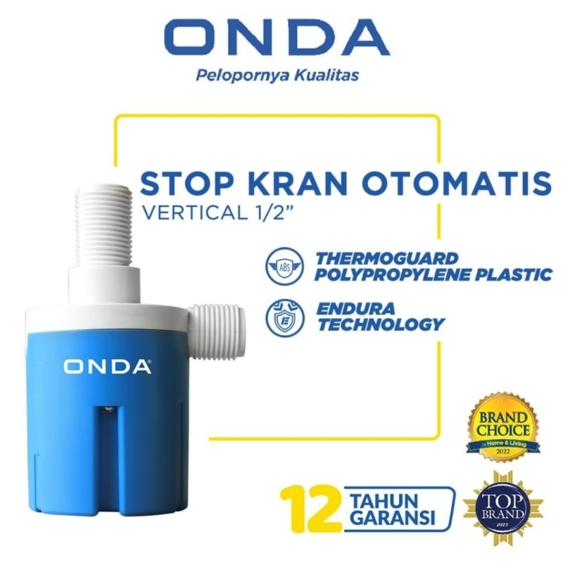 PELAMPUNG OTOMATIS 1/2" ONDA STOP KRAN OTOMATIS VERTIKAL KRAN AIR TANDON ONDA 1/2"