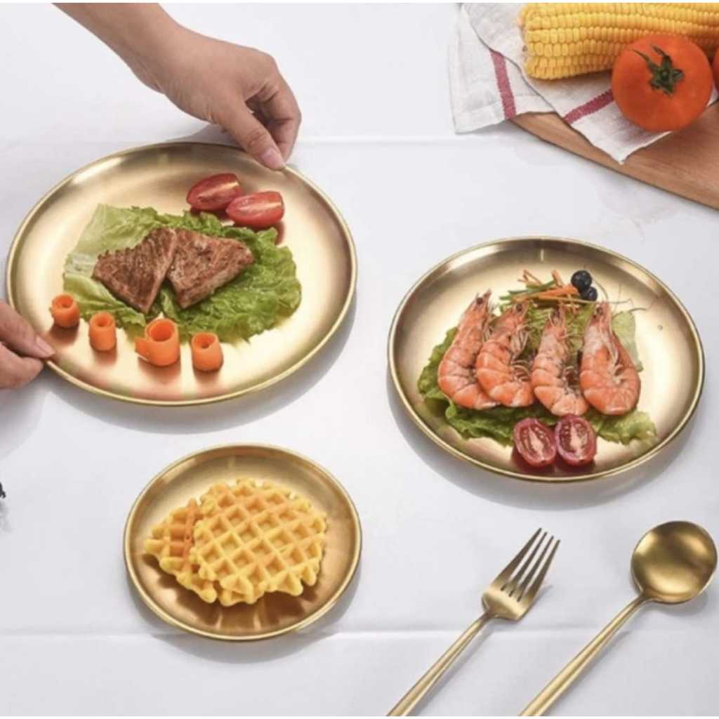 Piring - Mangkok Stainless Korea Gold