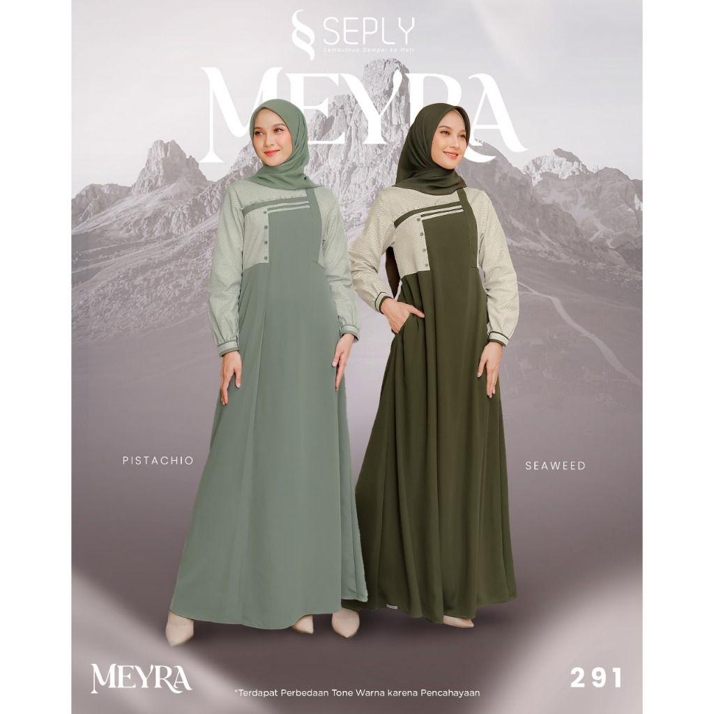 GAMIS MEYRA 291 PISTACHIO, SEA WEED, DAILY WEAR, DAILY DRESS, KASUAL WEAR, PARTY WEAR, PAKAIAN HARIA