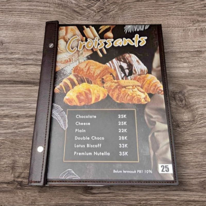 

BUKU COVER MENU SATU MUKA RESTO CAFE HOTEL UKURAN A4 BAHAN KULIT