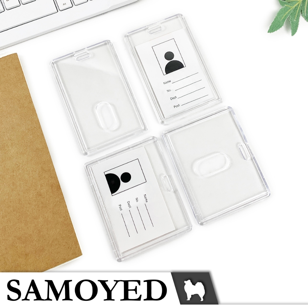 

SAMOYED CHL-C661 Tempat Kartu Nama / Tanda Pengenal / Identitas Akrilik 2 Sisi Transparan / Acrylic ID Card Holder / Name Tag