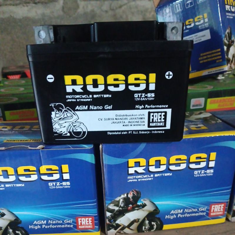 AKI KERING ROSSI BEAT REVO SUPRA 125 KARISMA MIO J(GTZ -5S 12V-5AH/10HR) GEL