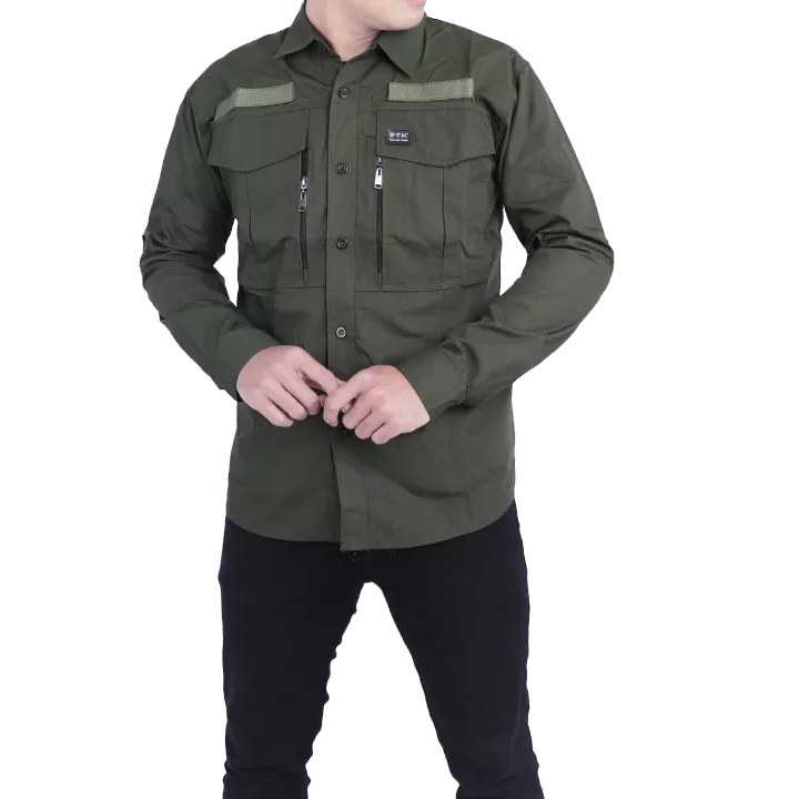 Modeka - Kemeja Taktikal Lengan Panjang Hijau Army