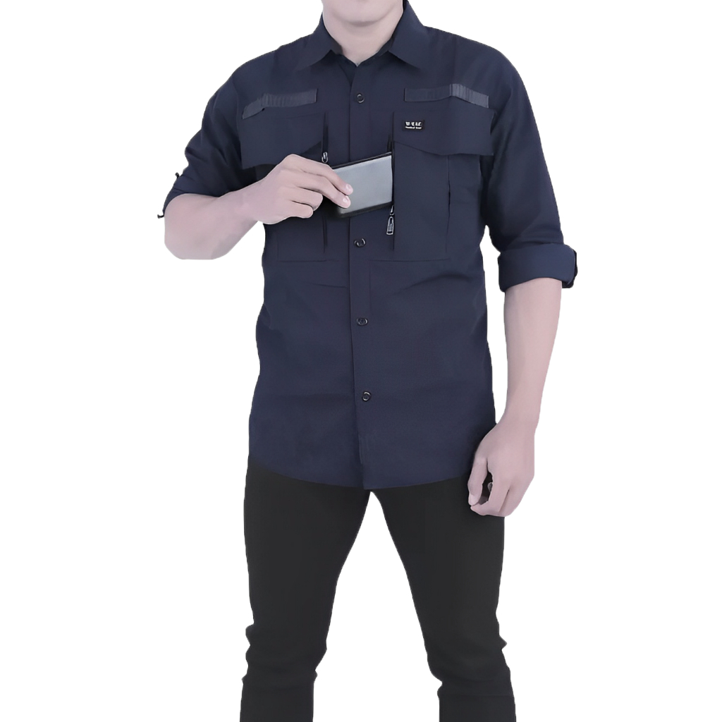 Modeka - Baju Kemeja Pria Lengan Panjang - Kemeja Taktikal
