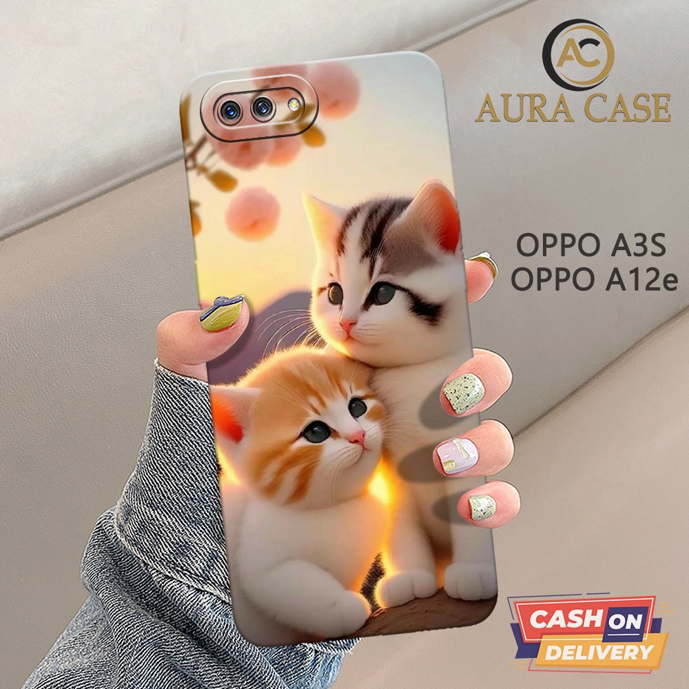 AURA CASE - Softcase OPPO A3S / OPPO A12E - KUCING Case - Case OPPO A3S / OPPO A12E - Casing Hp OPPO