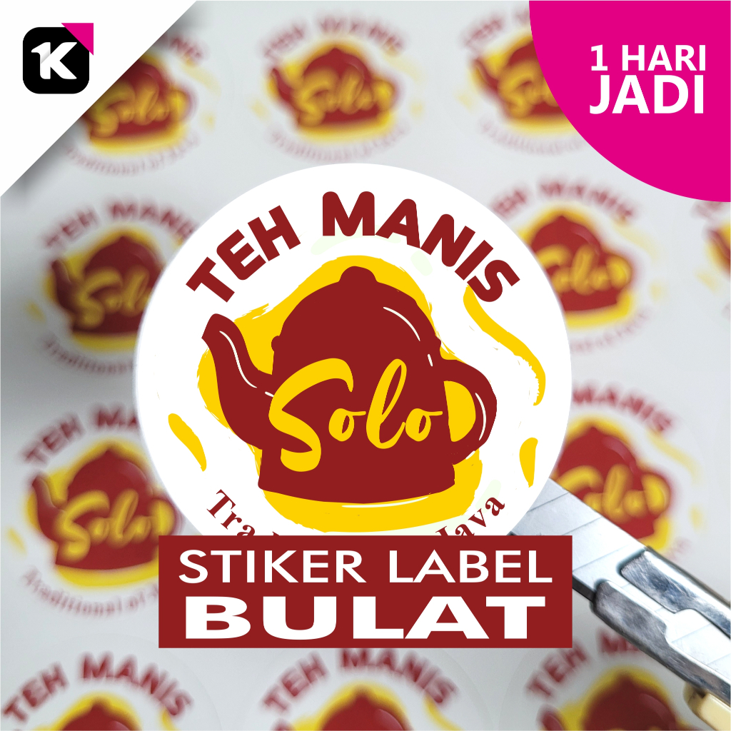 

CETAK PRINT STIKER LABEL BULAT KROMO GLOSSY CUSTOM / KEMASAN PRODUK / TOPLES / MIKA / POCH / DUS DLL