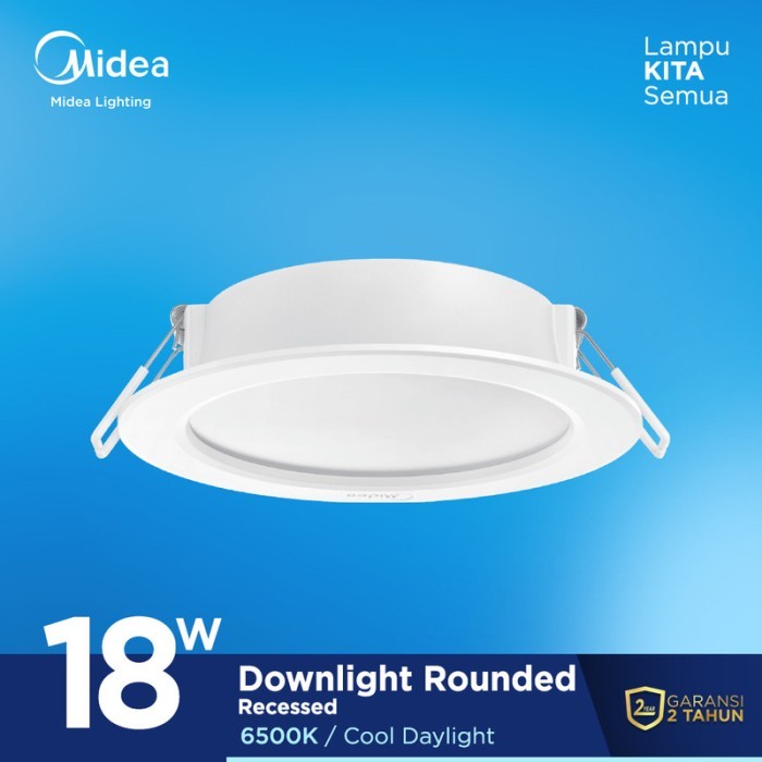 Midea Lighting - Lampu LED Downlight 18 Watt 6500K CDL 7 Inch - White