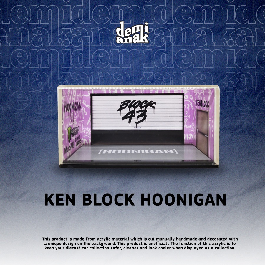 Box Akrilik Diecast Ken Block Hoonigan Hoonipigasus Pink