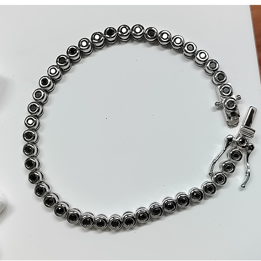 2mm black moissanite diamond bubble bracelet moissanite gelang