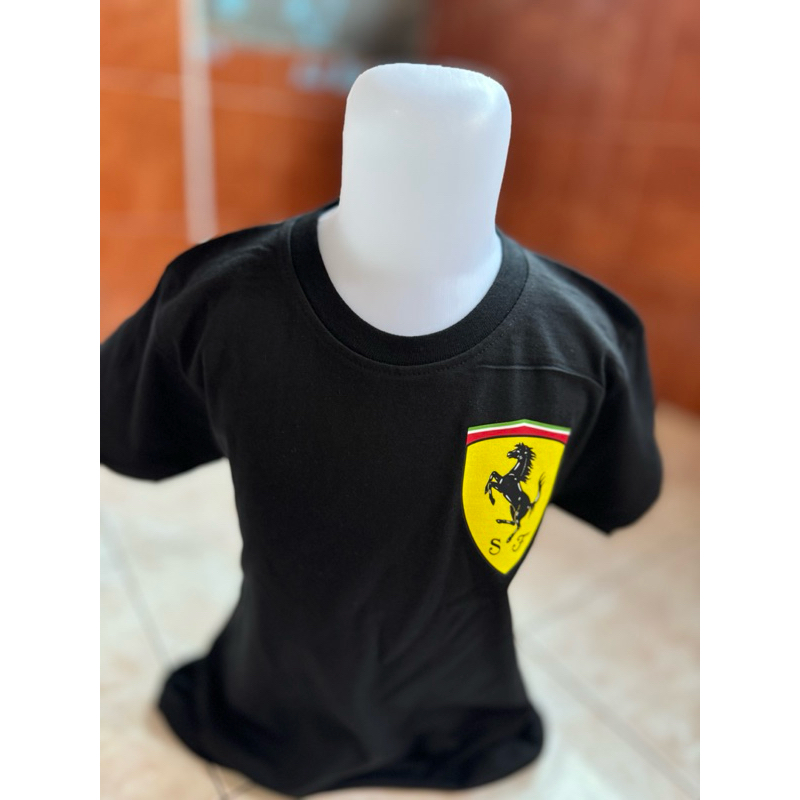 atasan oblong kaos anak motif ferrari