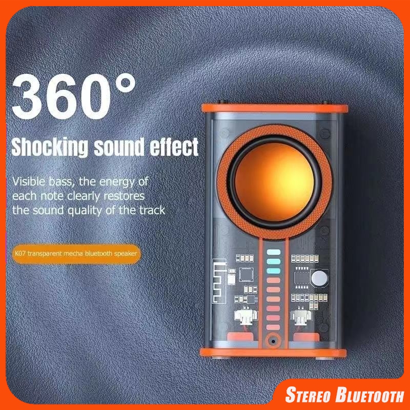 K07 5.0 Speaker Bluetooth Soundbar RGB LED Light 360° Stereo Surround Wireless Bluetooth Speaker Tra