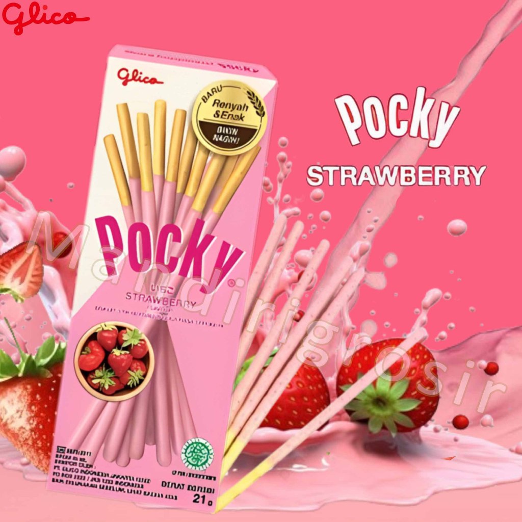 

Biskuit Stik Bersalut Krim * Glico Pocky * Biskuit Stik Rasa Strawberry * 21gr