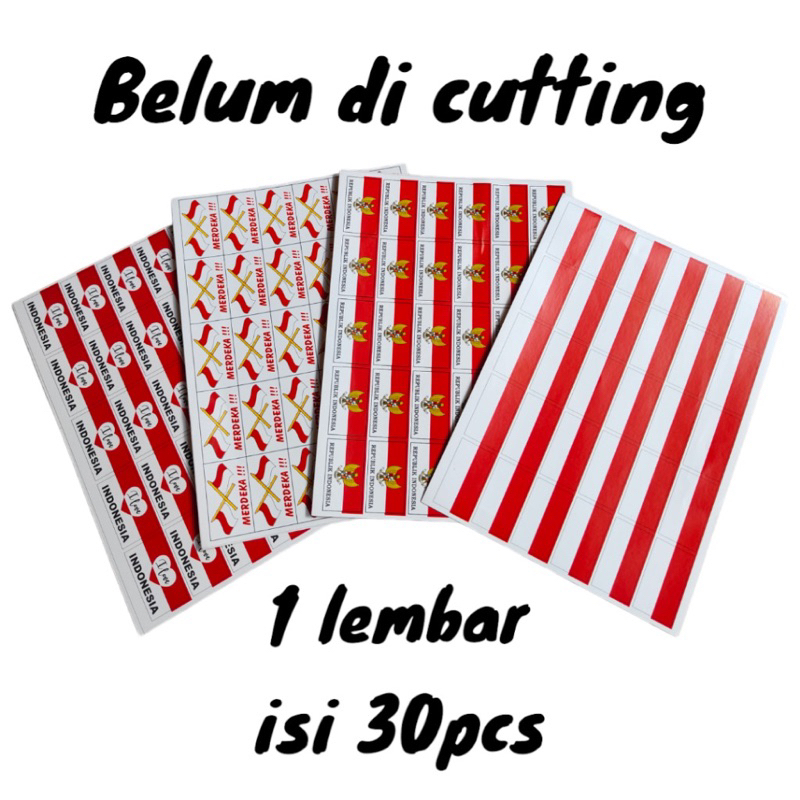 

(isi 30pcs) stiker pipi / stiker merah putih / stiker bendera tempelan HUT RI 17 agustus