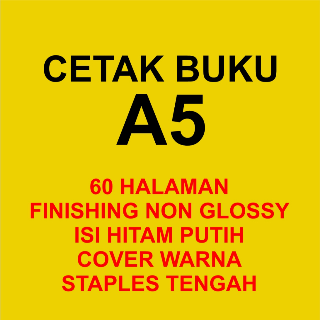 

200 PCS CETAK BUKU A5 60 HALAMAN