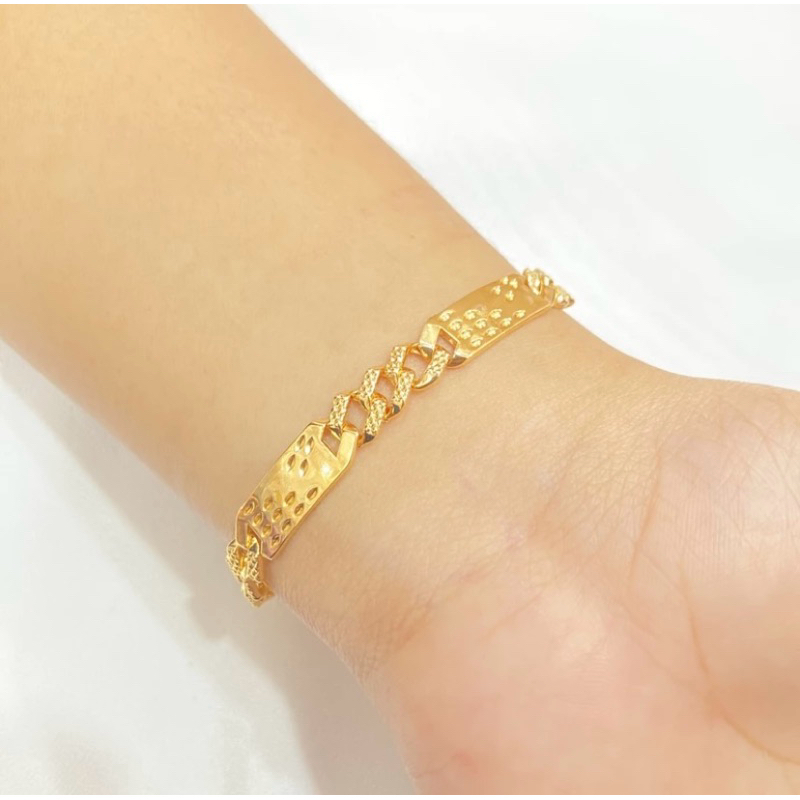 gelang tangan wanita polos titanium berlapis emas tidak mudah luntur