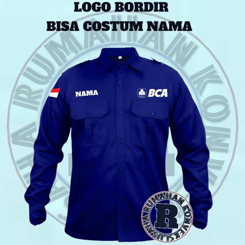 kemeja pdh bank bca / kemeja pdl bank bca / kemeja bank bca / baju kemeja bank bca /  baju bank bca 