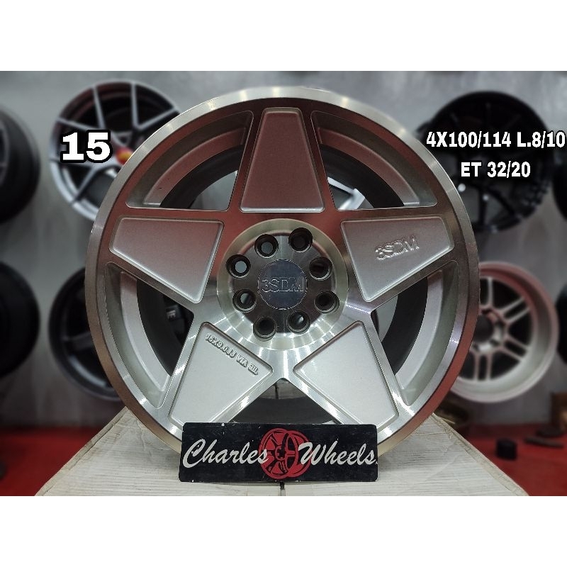 VELG BARU 3 SDM RING 15 SILVER POLISH CONCEP