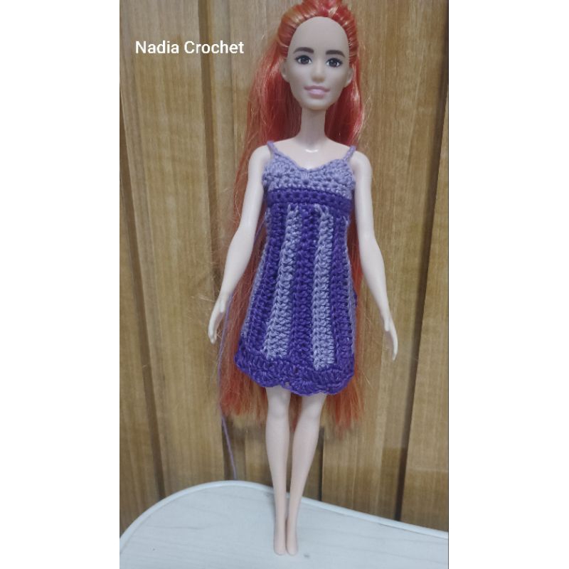 Dress Barbie ungu muda ungu tua