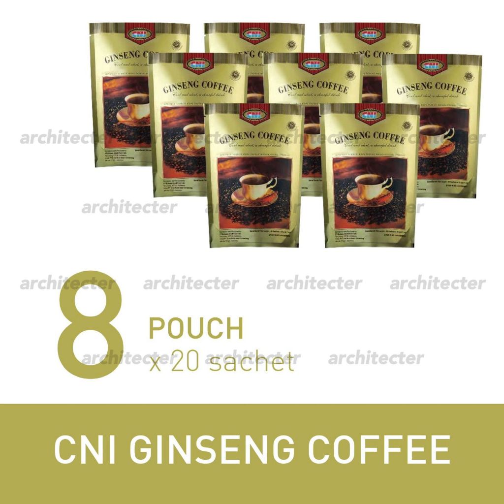 

[PAKET 8] KOPI GINSENG CNI GINSENG COFFEE ISI 20 SACHET ASLI ORIGINAL - 8 POUCH